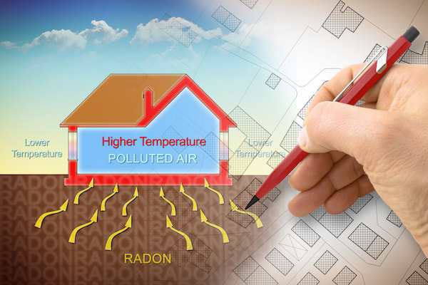 radon leaking from ground into home.